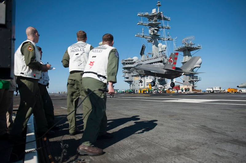 Illustration for article titled Week One Of The F-35C's Initial Ship Trials In Stunning Imagery